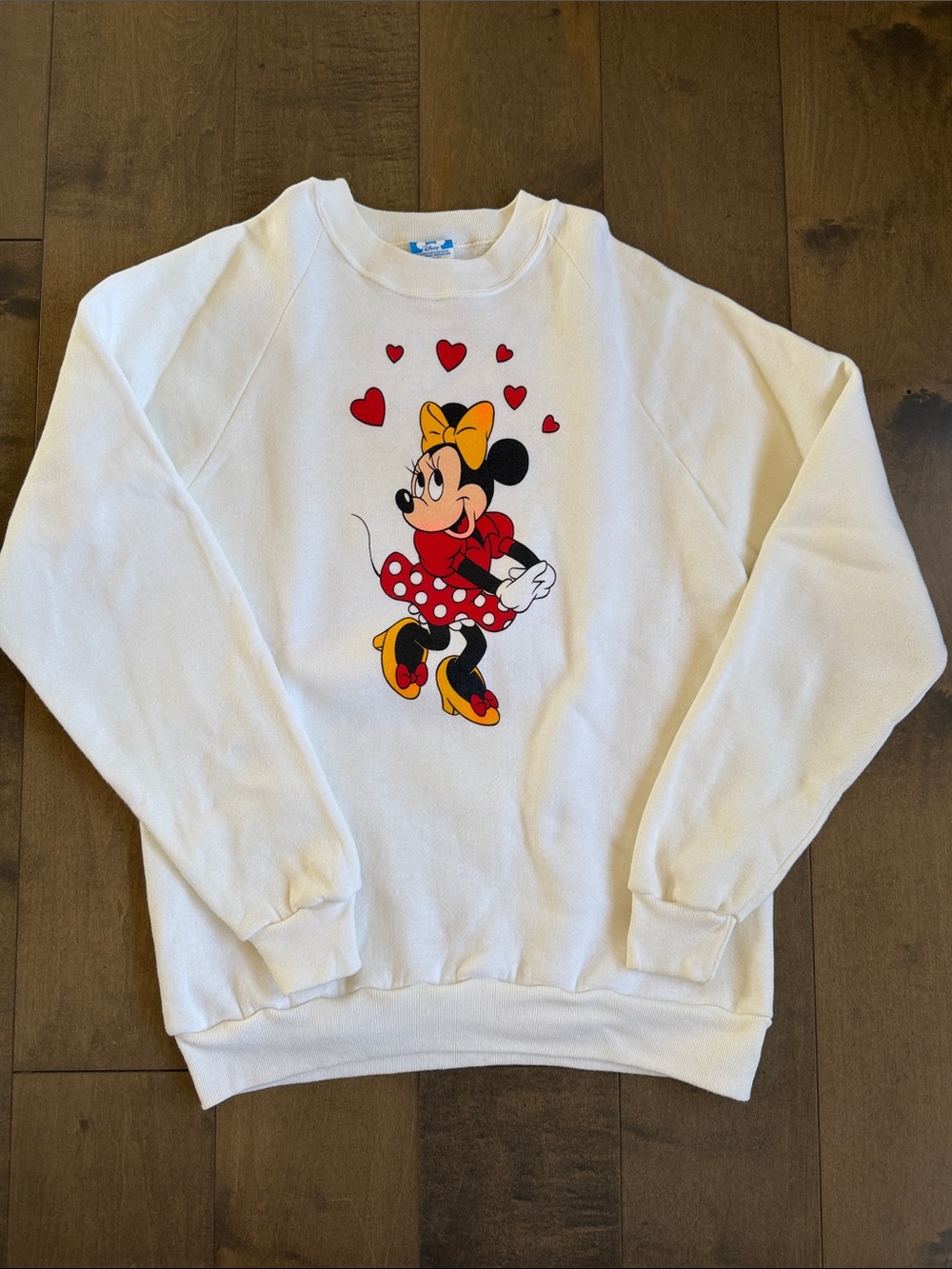 Vintage 80s Minnie Mouse Disney Character Fashions Large Crewneck Sweatshirt